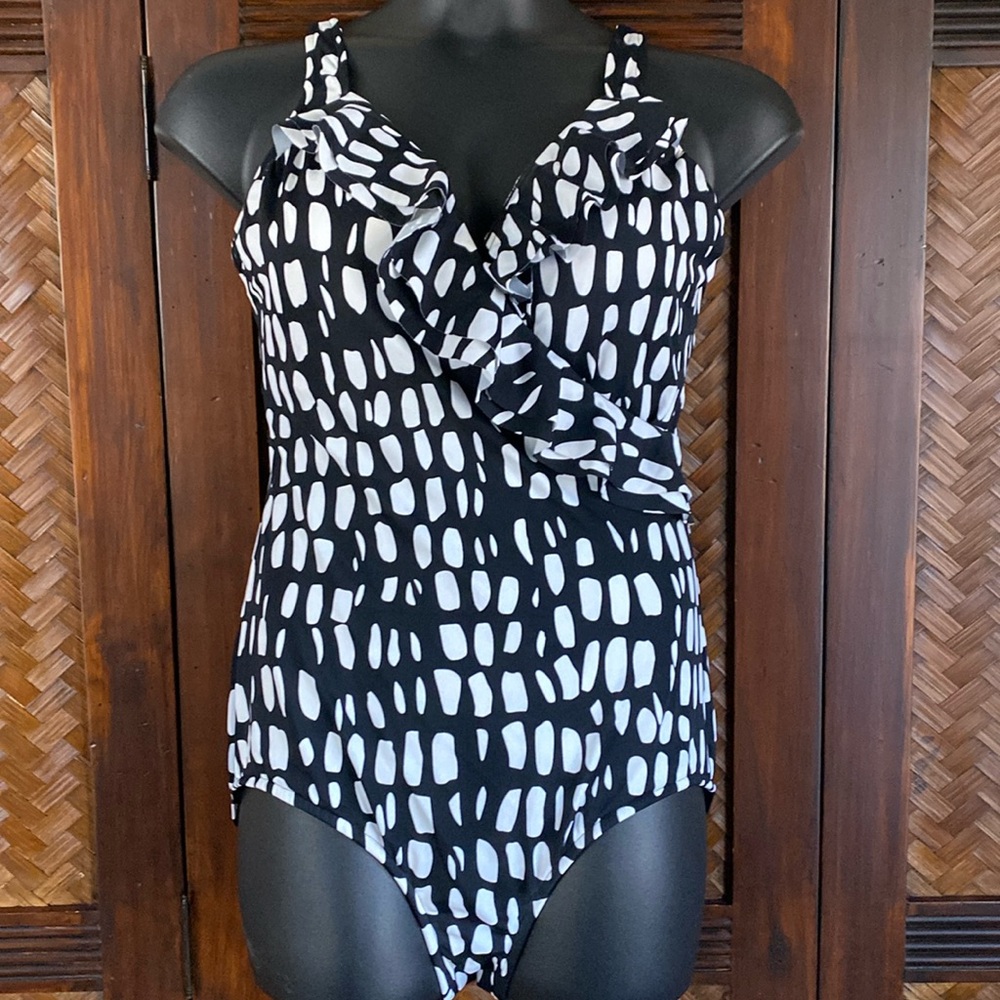 INC International Concepts - Swim Faux Wrap Ruffle 20W NWOT